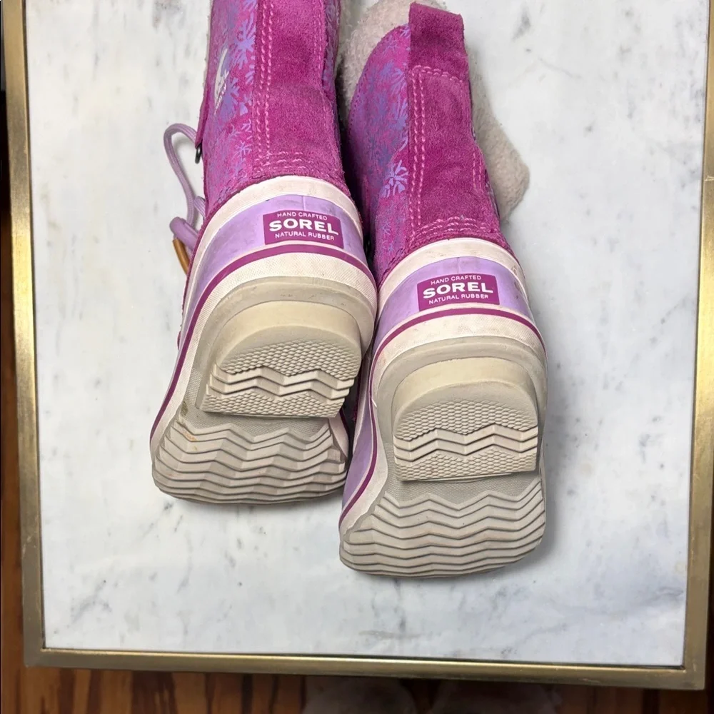 Sorel Girls Snowflake Insulated Fuchsia and Lavender Snow Boots